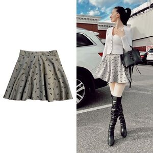 Waisted Skirt with Cute Bow Print​​​​